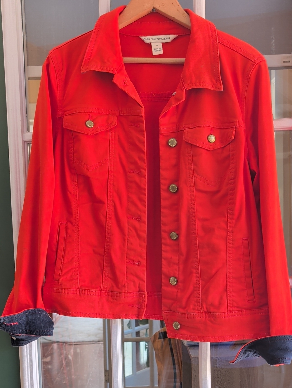 Jones New York Bright Red Women's Jean Jacket